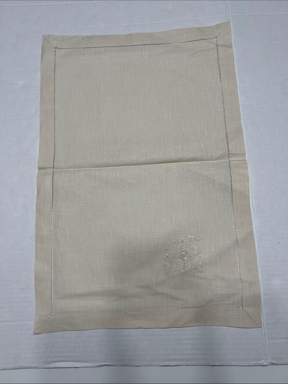 Embroidered Beige Linen Placemat - Picture 2 of 8